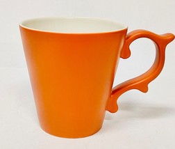 Starbucks Tazo Orange Rococo Scroll Swirl Handle Ceramic Coffee Mug 12oz - £67.26 GBP