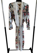 Vintage 80s Victorias Secret Gold Label Bath Robe Floral Belted Medium - £31.10 GBP