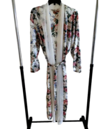 Vintage 80s Victorias Secret Gold Label Bath Robe Floral Belted Medium - £29.75 GBP