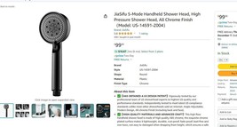 5-Mode Handheld Shower Head, High Pressure Shower Head, All Chrome Finis - £25.73 GBP