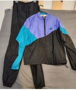 Vintage 90s Womens Nike Windsuit Track Suit Windbreaker Pant Medium  Bla... - $49.45