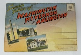 Washington DC Mt. Vernon Arlington Postcard Book Fold Out - £7.52 GBP