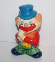 VTG Clown Bank Figurine Piggy Bank with Stopper 8&quot; Inch Tall 1980s 1970 ... - $15.72