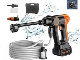 70Bar 300W Cordless Pressure Washer With 6 In 1 Nozzle, 21V 4Ah Battery ... - £65.39 GBP