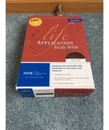 NIV LIFE APPLICATION STUDY BURGUNDY BIBLE LEATHER RED LETTER 1984 TEXT CD - $134.51 CAD