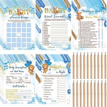 Bear Baby Shower Games For Boy Or Girl, 5 Game Activities 125 Pcs Cards ... - $25.99