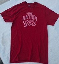 Christian Witness T-Shirt Small &quot;One Nation Under God&quot; Red Shirt Testimonial Top - £2.27 GBP