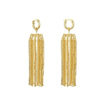 Shine Lantern Tassel Drop Earrings For Women Statement Gold Color Long Earings F - £51.66 GBP