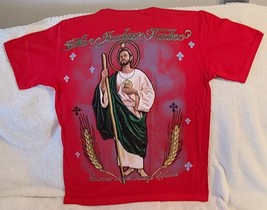 San Judas Tadeo Saint Jude Apostle Religious Judas Thaddeus Red T-SHIRT Shirt - £9.08 GBP