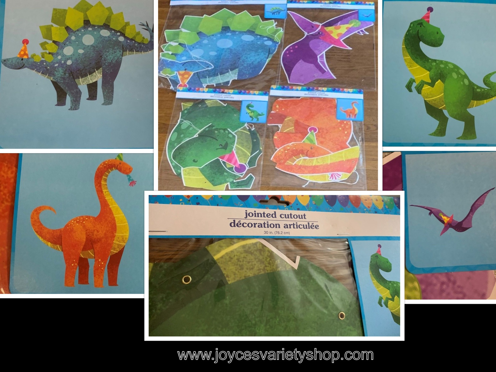 Primary image for Dinosaur Party Decorations 30" Jointed Cutout Multiple Choices T-Rex & More