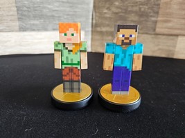 Nintendo Amiibo Steve &amp; Alex Set Super Smash Bros Figure Minecraft  - $14.50