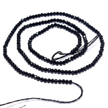 Natural Black Spinel Faceted Rondele Beads 13 inch Briolette Loose Gemstone - £6.67 GBP