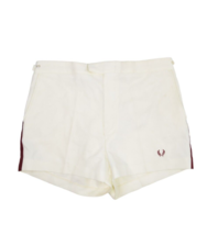 Vintage Fred Perry Shorts Mens 38 Striped Tennis Sportswear Off White 3&quot; - $43.39