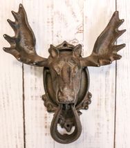 Ebros Rustic Western Forest Horned Bull Moose Head Cast Iron Door Knocke... - $39.99