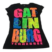 qh Youth Girls Gatlinburg Tennessee Short Sleeved Black T-Shirt Size Small - £9.71 GBP
