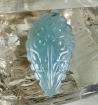 Certified Natural Blue Aquamarine Carved 76.60 Ct Drilled Gemstone For Pendant - £1,055.35 GBP