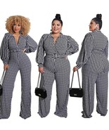 Plus Size Straight Trouser Jumpsuit With Sash - $58.95