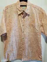 Cooke Street Mens Shirt Med Hawaiian Orange/Rust Turtle Print SS Button Cotton - £17.15 GBP