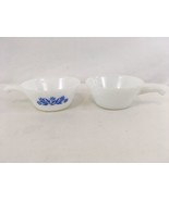 Anchor Hocking Fire King Vtg USA Made Milk Glass Chili Soup Bowls w Hand... - £7.76 GBP