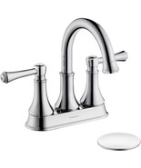 Timearrow 4 Inch Two Handle Centerset Bathroom Sink Faucet With Pop Up, Cp. - $54.98