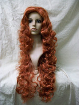 Long Red Medieval Warrior Queen Wig Ariel Mermaid Scottish Princess Merida Brave - £25.06 GBP