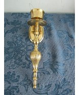 Vintage Solid Brass Wall Hanging Candle Holder 11 1/2&quot; Tall - $18.93