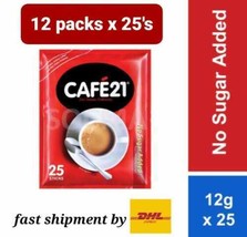 CAFE21 2 In 1 Instant Coffee Mix No Sugar Added 25&#39;s X 12 Pack Shipment Dhl - £110.79 GBP