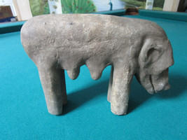 Rustic Primitive Clay Pottery Mother Dog Figurine No Markings 6 X 9&quot; [pott3] - £97.88 GBP