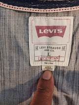 Levi Strauss & Co Spread Collar Men Shirt L Gray Short Sleeve Button Up 2-Pocket image 5