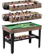3-in-1 Combination Game Table Air Powered Hockey Foosball Billiards Pool - $424.02 CAD
