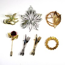 Statement Jewelry Lot of 7 Brooches Vintage Figural Fashion Jewelry Pins... - €30,13 EUR