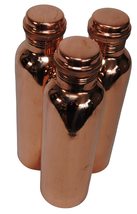 Terrapin Trading Ltd 3 x Pure Copper Ayurvedic Water Bottle Yoga Sport Trekking  - £39.63 GBP