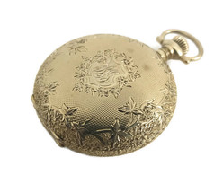 Antique Waltham Ornate Pocket Watch 14K Yellow Gold, 1900-1910, 35 mm, 38.8 Gram - £3,593.10 GBP