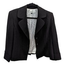 Tahari Arthur S Levine Black Pinstriped Career Blazer Suit Crop Jacket S... - $99.99