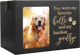 Pet Memorial Urns for Dog or Cat Ashes, Large Wooden Funeral Cremation Urns with - £31.28 GBP
