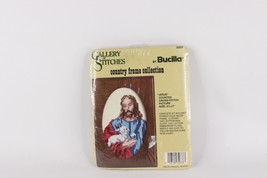 NOS Vtg 80s Bucilla Country Frame Collection Jesus Cross Stitch Picture ... - $28.66