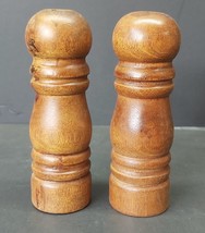 Vtg Wooden Salt &amp; Pepper Shakers Complete With Plugs - £7.79 GBP