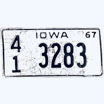1967 United States Iowa Hancock County Passenger License Plate 41 3283 - £14.78 GBP