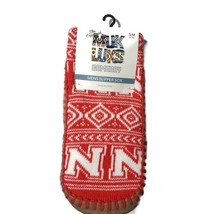 MUK LUKS Game Day Men&#39;s Slipper Socks S/M (8-10) Nebraska Cornhuskers Warm - £17.09 GBP