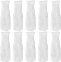 Soujoy 10 Pack Composite Plastic Flower Vase, Tall Conical White Vase For - £34.39 GBP