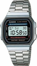 Casio - A168W-1 - Quartz Digital Alarm Silver-Tone Bracelet 32mm Men's Watch - $64.99