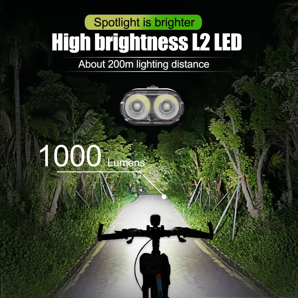 Sporting Bicycle Light 1000Lumen 4000mAh Bike Headlight Power Bank Flashlight Ha - £40.95 GBP