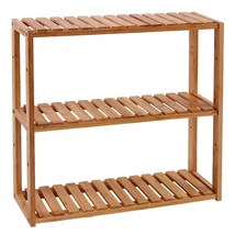 Bamboo Bathroom Shelf, 3-Tier Adjustable Plants Rack, Wall-Mounted Or Stand, In  - £48.98 GBP