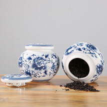 Storage Box Blue And White Porcelain Tea Pot Chinese Sealed Canned Plaster - £7.11 GBP+