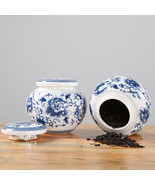 Storage Box Blue And White Porcelain Tea Pot Chinese Sealed Canned Plaster - £6.99 GBP+