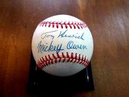 Mickey Owen Tommy Henrich Signed Auto Yankees Dodgers 1941 Ws Vtg Baseball Jsa - £115.54 GBP