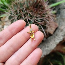 Vintage Yellow September Birthstone Boy Crystal Charm Pendant - $29.99