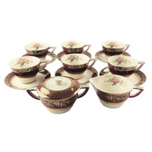 Vtg Century by Salem 23 Karat Gold Creamer &amp; Sugar Bowl 6 Sets Coffee Cu... - £80.70 GBP