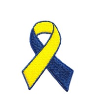 Down Syndrome Awareness Ribbon Embroidered Iron On Patch Gifts Fundraising - £5.15 GBP+