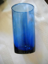 * Cobalt Blue Hand Blown Glass Hand Made Tea Highball Water Drinking Glass - $12.00
